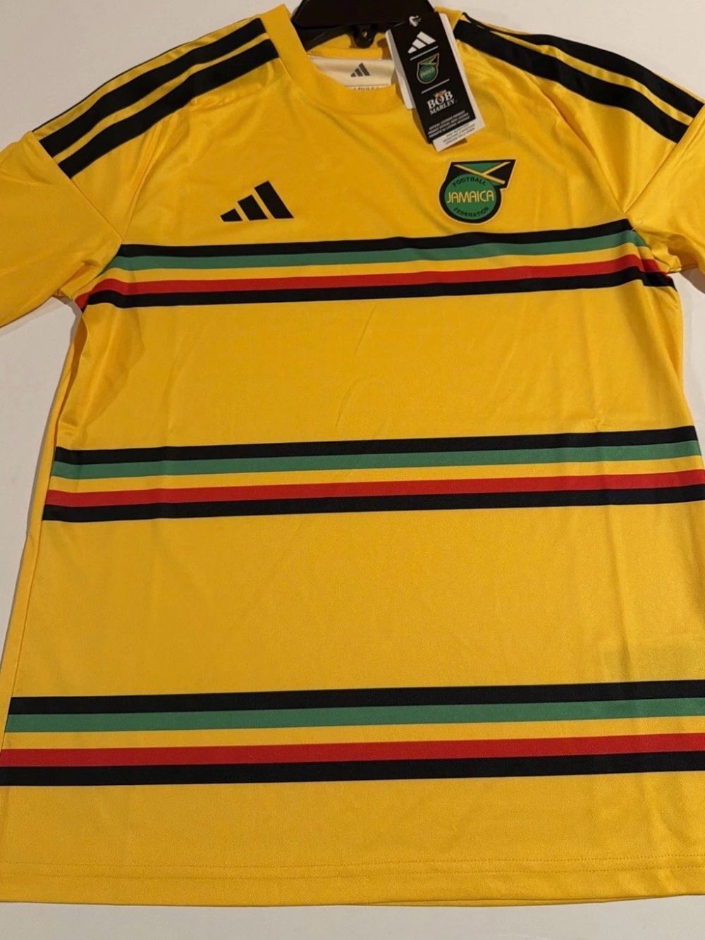adidas Jamaica Kids Home Soccer Jersey 2026 Bob Marley Sz L Boys NWT Football